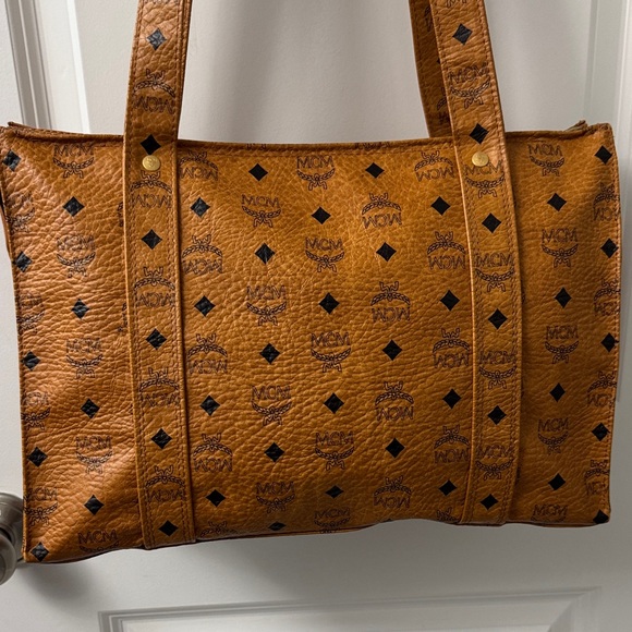 MCM Cognac Visetos Tote Bag - Picture 7 of 13